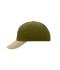 Unisex 6 Panel Raver Cap Olijf/beige 7690
