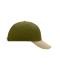 Unisex 6 Panel Raver Cap Olijf/beige 7690