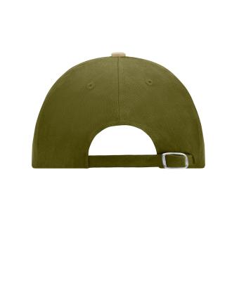 Unisex 6 Panel Raver Cap Olijf/beige 7690