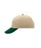Unisex 6 Panel Raver Cap Beige/donkergroen 7690