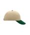 Unisex 6 Panel Raver Cap Beige/donkergroen 7690