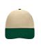 Unisex 6 Panel Raver Cap Beige/donkergroen 7690