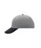 Unisex 6 Panel Raver Cap Lichtgrijs/zwart 7690