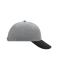 Unisex 6 Panel Raver Cap Lichtgrijs/zwart 7690