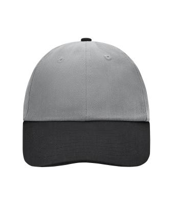 Unisex 6 Panel Raver Cap Lichtgrijs/zwart 7690