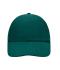 Unisexe Casquette 6 panneaux coton brossé lourd Vert-foncé 7690