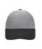 Unisexe Casquette 6 panneaux coton brossé lourd Gris-clair/noir 7690