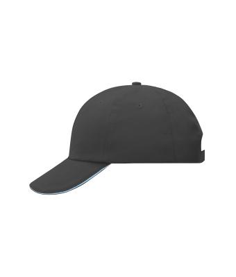 Unisex 6 Panel Raver Sandwich Cap Grafiet/aqua 7691