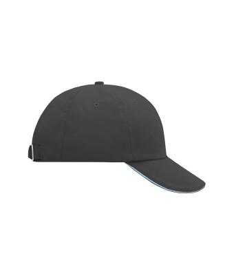 Unisex 6 Panel Raver Sandwich Cap Grafiet/aqua 7691