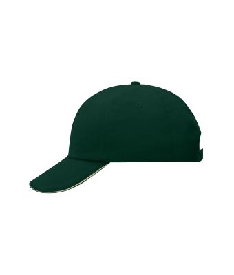 Unisex 6 Panel Raver Sandwich Cap Donkergroen/beige 7691