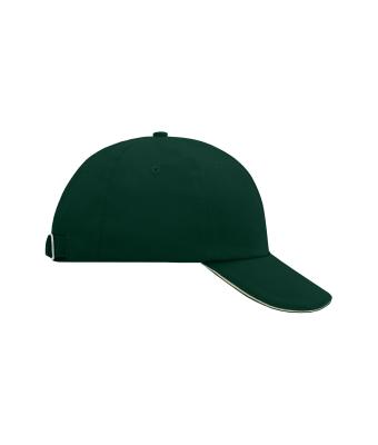 Unisex 6 Panel Raver Sandwich Cap Donkergroen/beige 7691