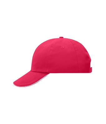 Unisex 6 Panel Raver Sandwich Cap Roze/wit 7691