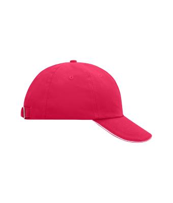 Unisex 6 Panel Raver Sandwich Cap Roze/wit 7691