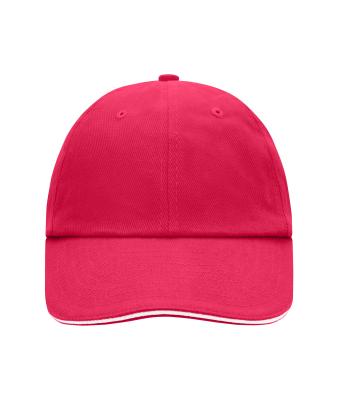 Unisex 6 Panel Raver Sandwich Cap Roze/wit 7691