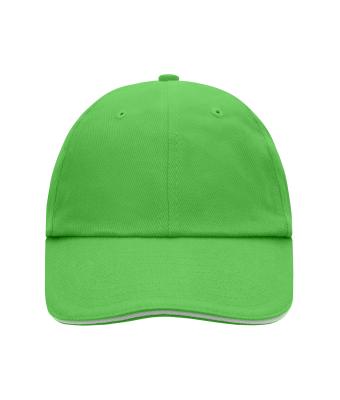 Unisex 6 Panel Raver Sandwich Cap Lime-green/white 7691