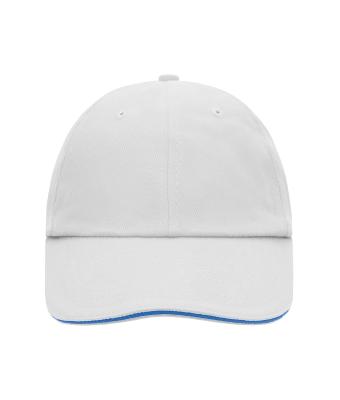 Unisex 6 Panel Raver Sandwich Cap White/aqua 7691