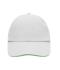 Unisex 6 Panel Raver Sandwich Cap White/lime-green 7691