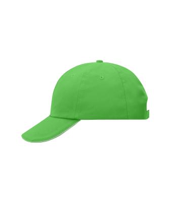 Unisex 6 Panel Raver Sandwich Cap Lime/wit 7691