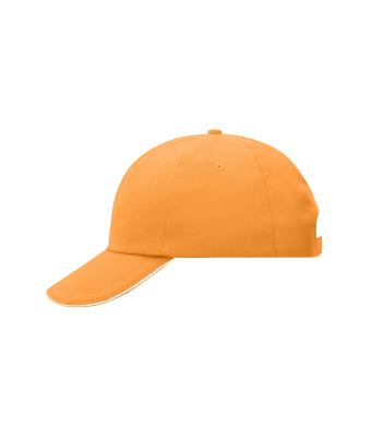 Unisex 6 Panel Raver Sandwich Cap Oranje/wit 7691