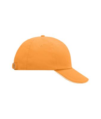 Unisex 6 Panel Raver Sandwich Cap Oranje/wit 7691