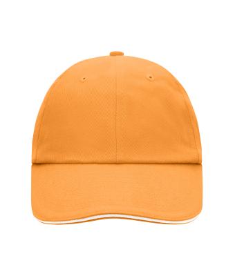 Unisex 6 Panel Raver Sandwich Cap Oranje/wit 7691