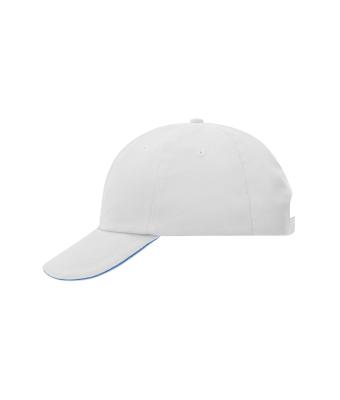 Unisex 6 Panel Raver Sandwich Cap Wit/aqua 7691