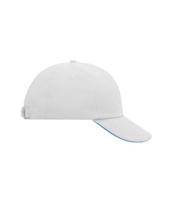 Unisex 6 Panel Raver Sandwich Cap Wit/aqua 7691