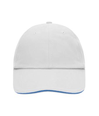 Unisex 6 Panel Raver Sandwich Cap Wit/aqua 7691
