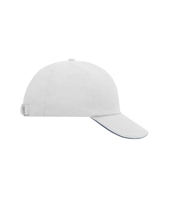 Unisex 6 Panel Raver Sandwich Cap Wit/navy 7691
