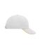 Unisex 6 Panel Raver Sandwich Cap Wit/oranje 7691