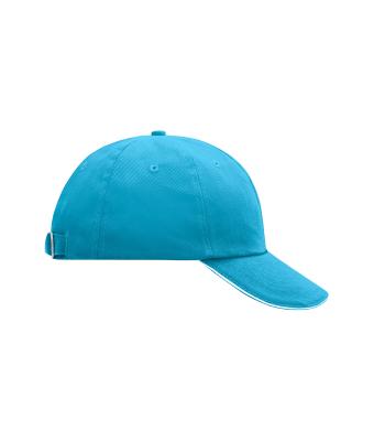 Unisex 6 Panel Raver Sandwich Cap Turquoise/wit 7691