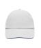 Unisex 6 Panel Raver Sandwich Cap Wit/navy 7691