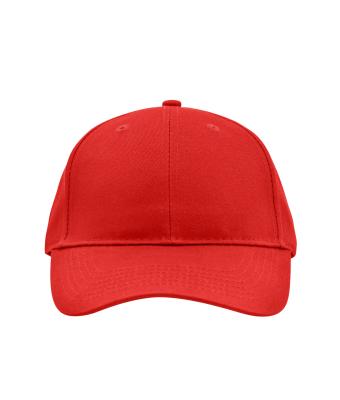 Unisex Brushed 6 Panel Cap Red 7694
