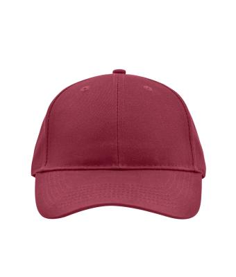 Unisex Brushed 6 Panel Cap Burgundy 7694