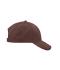 Unisexe Casquette 6 panneaux coton brossé Marron 7694