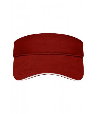 Unisex Sandwich Sunvisor Dieprood/wit 7699