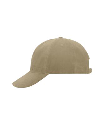 Unisexe Casquette 6 panneaux coton brossé lourd Beige-foncé 7700