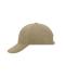 Unisexe Casquette 6 panneaux coton brossé lourd Beige-foncé 7700