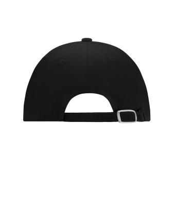 Unisexe Casquette 6 panneaux coton brossé lourd Noir 7700