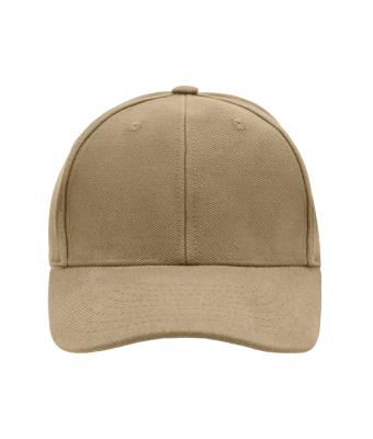 Unisex 6 Panel Raver Cap Laminated Beige 7701