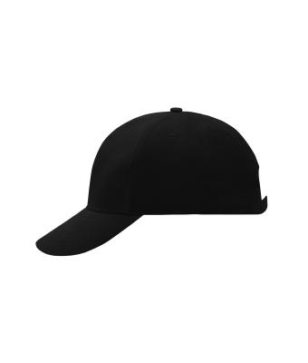 Unisex 6 Panel Raver Cap Laminated Black 7701