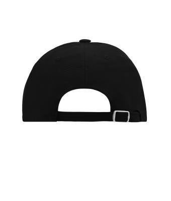 Unisex 6 Panel Raver Cap Laminated Black 7701