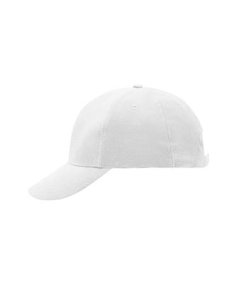 Unisex 6 Panel Raver Cap Laminated White 7701