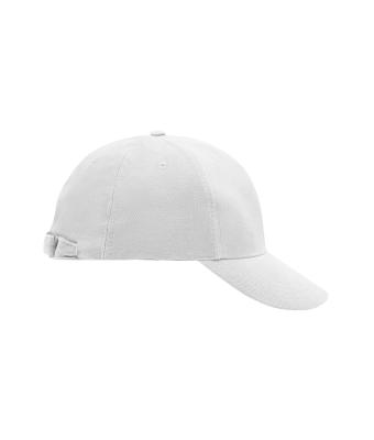 Unisex 6 Panel Raver Cap Laminated White 7701