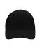 Unisexe Casquette 6 panneaux coton brossé lourd Noir 7701