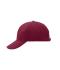 Unisexe Casquette 6 panneaux coton brossé lourd Bourgogne 7701