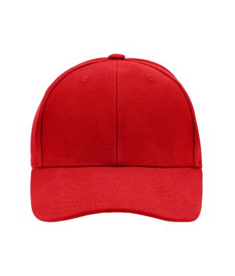 Unisexe Casquette 6 panneaux coton brossé lourd Rouge-vif 7701