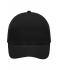 Unisex 6 Panel Polyester Peach Cap Black 7704