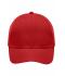 Unisex 6 Panel Polyester Peach Cap Red 7704