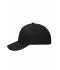 Unisex 6 Panel Polyester Peach Cap Zwart 7704
